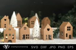Christmas Village Svg Bundle |DIY Christmas 3D House - Free Design of The Week Product Image 1