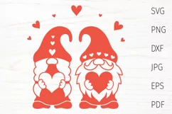 Valentine gnomes svg, gnome heart, Valentines Day gnome svg Product Image 1