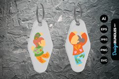 Scandinavian Dancing Girl Keychain SVG Product Image 1