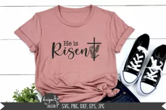 He is Risen Floral Cross SVG, Sublimation, Printable Product Image 1