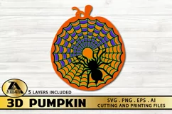 3D PUMPKIN SVG PNG EPS DXF JPG Cutting and Printing Files Product Image 1