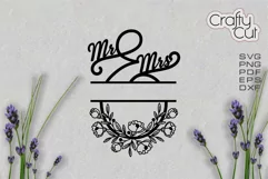 Mr and Mrs sign, Family Last Name Floral wreath, Rustic Sign Product Image 3