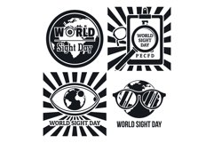 International sight day banner set, simple style Product Image 1