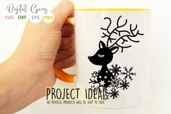 Christmas Reindeer paper cut design SVG / DXF / EPS files Product Image 3