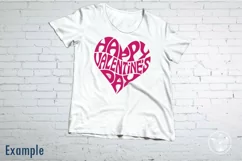 Happy Valentine's day Cut File | Heart Word Art Product Image 3