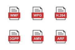 Set Of File Formats Icons Product Image 1