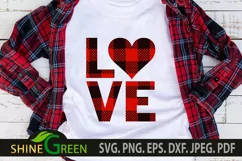 Valentines SVG - Buffalo Plaid Love Heart SVG PNG Product Image 1