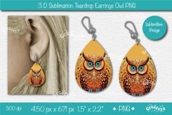 3D Earrings sublimation 3D Teardrop earrings Owl earrings Product Image 1