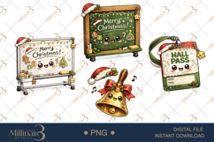 Cute Christmas School Supply Clipart Bundle PNG, 4 Holiday S Product Image 1