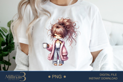 Funny Girl Early Morning PNG | Less Talk More Coffee PNG Product Image 1