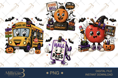 Halloween School Supply Monster Clipart Bundle PNG, 4 Cute Product Image 1
