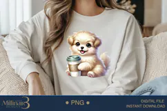 Coffee Lovers Animals PNG | Cute Animal PNG with Coffee Product Image 3