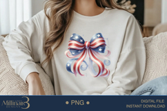 Coquette Bow USA Flag PNG | Girly 4th of July PNG for Tees Product Image 3