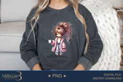 Funny Girl Early Morning PNG | Less Talk More Coffee PNG Product Image 4
