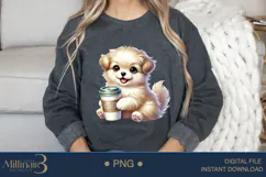 Coffee Lovers Animals PNG | Cute Animal PNG with Coffee Product Image 4