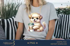 Coffee Lovers Animals PNG | Cute Animal PNG with Coffee Product Image 5