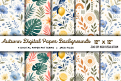 Autumn Digital Paper Backgrounds JPG Product Image 1