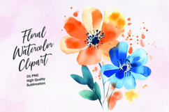 Watercolor floral clipart sublimation Product Image 1