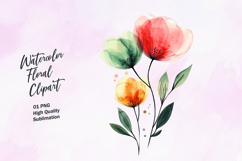 Abstract watercolor flower clipart sublimation Product Image 1