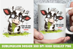 Funny cow sarcastic quote mug sublimation PNG Product Image 1