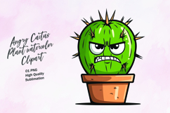 Angry cactus plant clipart PNG Product Image 1