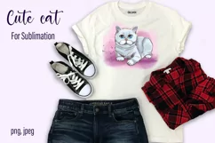 Cute cat sublimation design png Funny Cats Graphics clipart Product Image 1