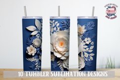 3d Flower Sublimation bundle Tumbler Wrap 20 oz White Colors Product Image 10