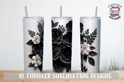 3d Flower Sublimation bundle Tumbler Wrap 20 oz Black JPEG Product Image 10