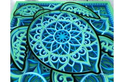 3D Turtle SVG, Layered Turtle Mandala, Shadowbox Turtle -A12 Product Image 10
