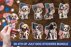 4th of July Kawaii Dog Stickers Bundle Product Image 1