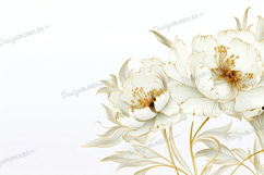 Golden floral background, floral digital paper Product Image 1