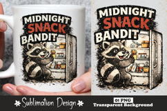 Midnight Snack Bandit Raccoon Sublimation Design Product Image 1