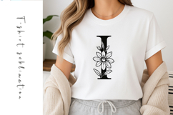 Alphabet, Letters, Monogram, Black flowers Product Image 1