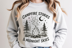 Campfire Stories &amp; Midnight Skies svg t-shirt design Product Image 1