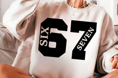 67 PNG, Six Seven Number Clipart SVG, Product Image 3