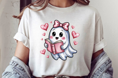 Cute ghost watercolor clipart sublimation design Product Image 1