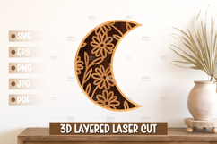 3D Moon Wall Art SVG - Moon Laser cut, Baby Room Home Decor Product Image 1