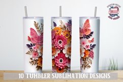 3D Butterfly Sublimation bundle paper cut Tumbler Wrap 20 OZ Product Image 10