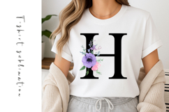 Alphabet, Letters, Monogram, Purple and Pink Flowers Product Image 1