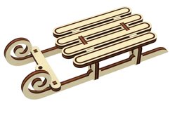 Sled Christmas Card - laser cut file, Sleight ornament Product Image 7