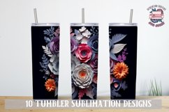 3D Flowers Colorful Sublimation bundle Tumbler Wrap 20 oz Product Image 10
