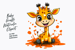 Baby giraffe watercolor clipart PNG Product Image 1