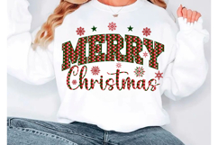 Checkered Christmas Merry Christmas PNG, Product Image 2