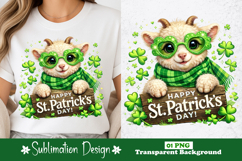 Cute Goat Happy St. Patrick’s Day Sublimation Design Product Image 1