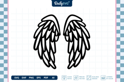 Angel Wings SVG - Heavenly Wings Cut File Product Image 1