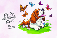 Cute dog with butterfly clipart Product Image 1