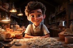 3D pixar Character Child Boy Bake with relevant environment Product Image 1