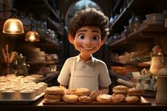 3D pixar Character Child Boy Bake with relevant environment Product Image 1