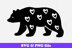Bear Heart Pattern Silhouette SVG PNG Product Image 1