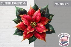 Christmas Poinsettia Flower Sublimation PNG winter Decor Product Image 1